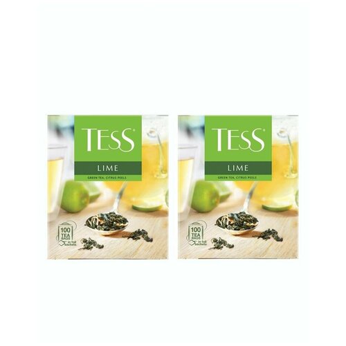 Чай зеленый Tess Lime, 2 шт по 100 пак.