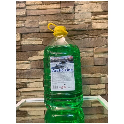 Незамерзайка, Жидкость для стеклоомывателя Arctic Line, зелёная без запаха, -30°C, 5 л.