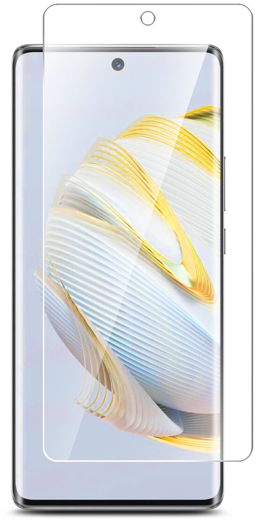 Защитное стекло на Huawei Nova 10/ 10 SE (Хуавей Нова 10/ 10 Се) на Экран (гибридное=пленка+стекловолокно) прозрачное тонкое Hybrid Glass Miuko