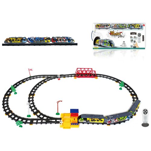 Железная дорога с пультом управления (длина полотна 374 см, свет, звук) - 2815Y (LQ-2815Y)