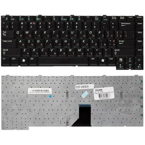 Клавиатура для ноутбука Samsung M40 M45 Series Плоский Enter Черная без рамки PN BA59-01321C 1106₽