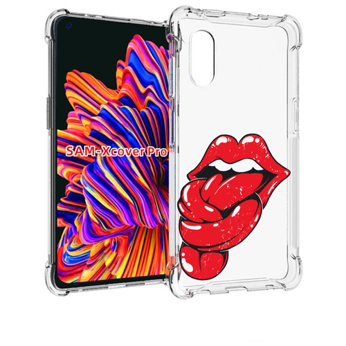 Чехол MyPads яркие губы с языком для Samsung Galaxy Xcover Pro 1 задняя-панель-накладка-бампер