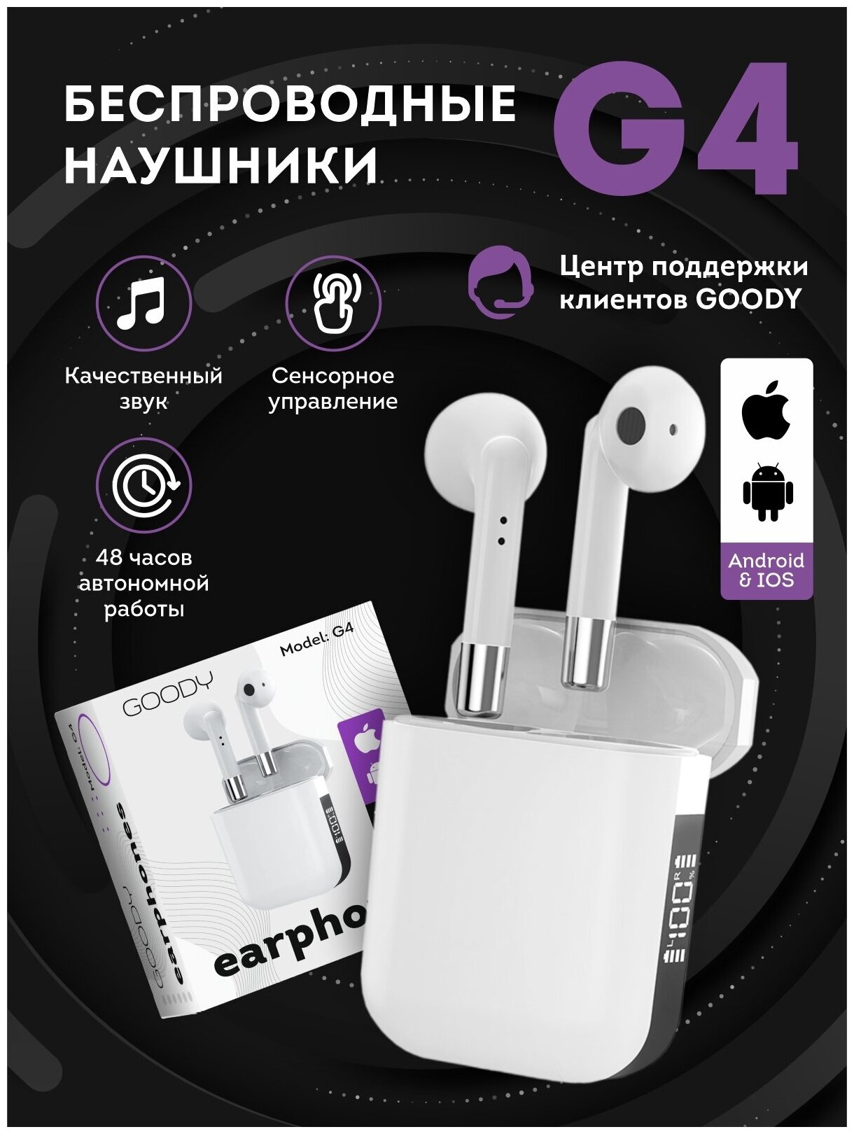 Наушники беспроводные гарнитура микрофон — купить в интернет-магазине ...