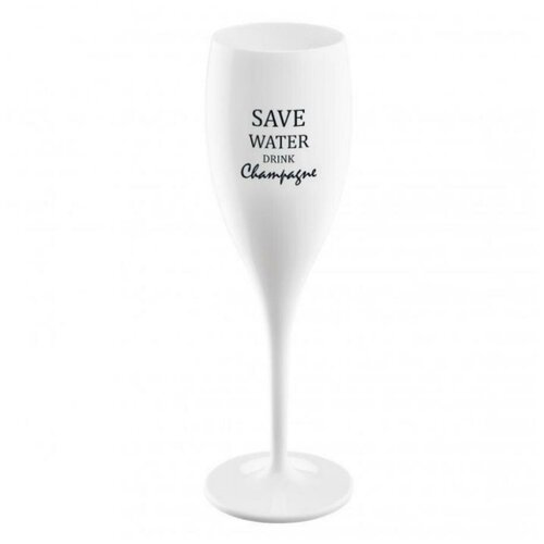 Бокал для шампанского с надписью SAVE WATER DRINK CHAMPAGNE, белый