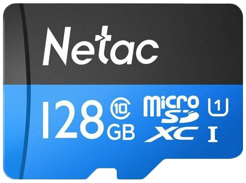 Карта памяти Netac P500 Standard MicroSDXC 128GB U1/C10 up to 90MB, 1 шт.