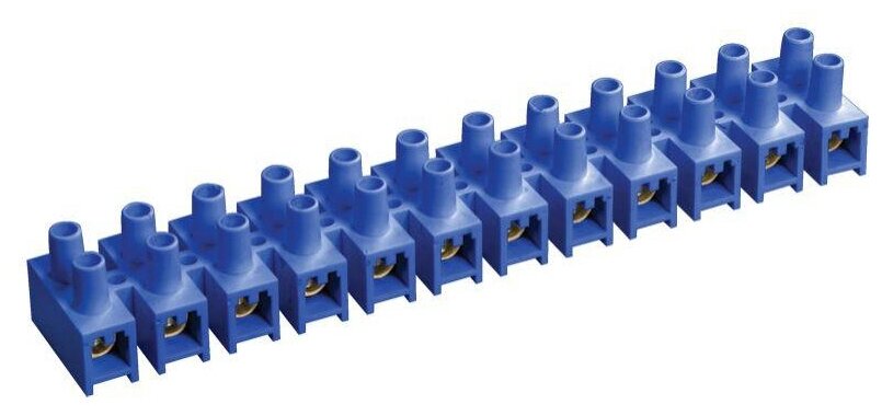 фото Колодка клеммная полистирол ЗВИ-10 н/г 2.5-6кв. мм синий, IEK UZV6010062 (1 упак)