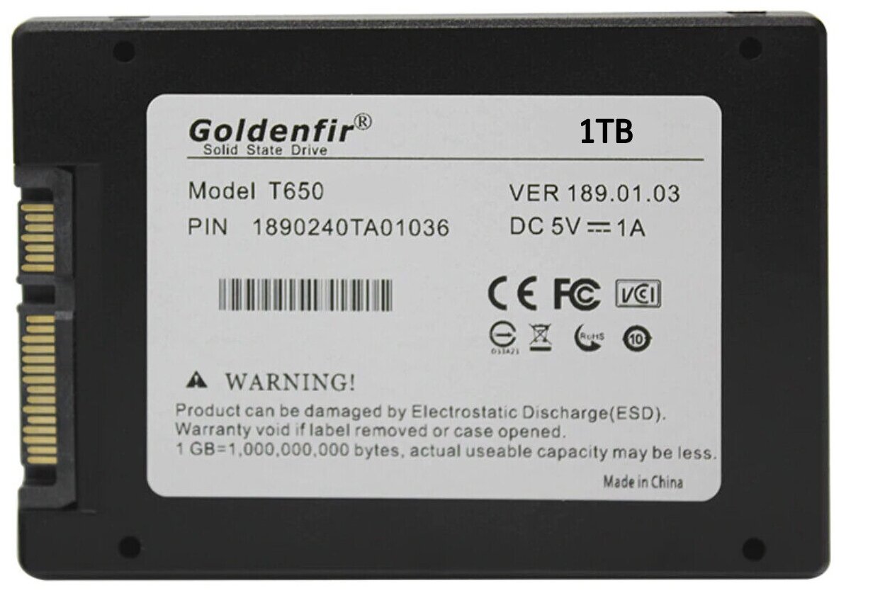 Твердотельный накопитель Goldenfir 1 ТБ SATA T650-1TB