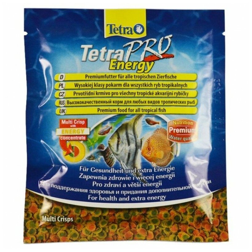TetraPro Energy Crisps Корм-чипсы для всех видов рыб для дополнительной энергии 12гр - фотография № 19