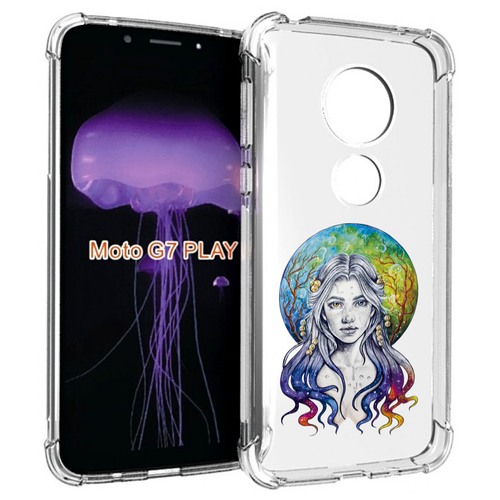 Чехол MyPads девушка с красивыми волосами для Motorola Moto G7 Play задняя-панель-накладка-бампер чехол mypads лампочка с идеей для motorola moto g7 play задняя панель накладка бампер
