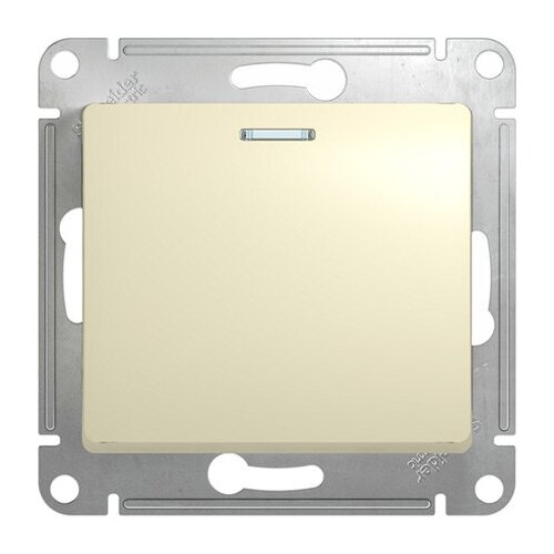 Переключатель 1-клавишный SCHNEIDER ELECTRIC Glossa с индикацией бежевый 1167₽