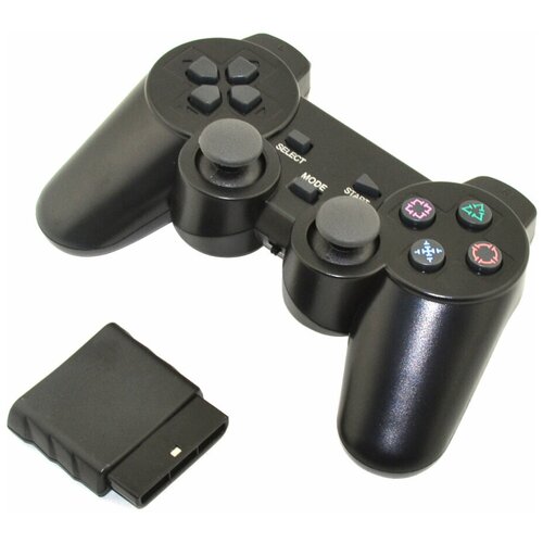 Геймпад OEM беспроводной для Playstation 2 Wireless черный (PS2), Джойстик черный