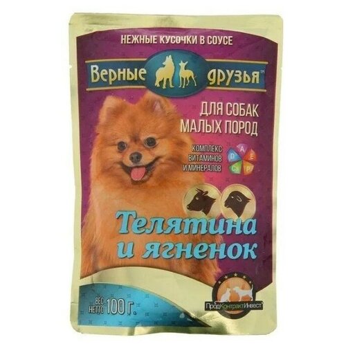 Верные друзья консерв. 100г телятинаягнёнок для собак МАЛ. пород (дой-пак) 124 (31 шт)