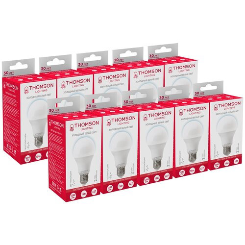 Упаковка ламп LED Thomson E27, груша, 15Вт, 6500К, белый холодный, TH-B2305, 10 шт. [th-b2305-10]