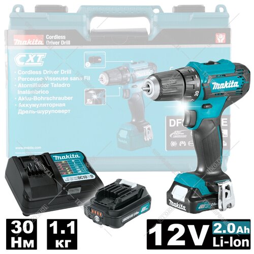 Аккумуляторная дрель-шуруповерт Makita DF333DSAE 1050000₽