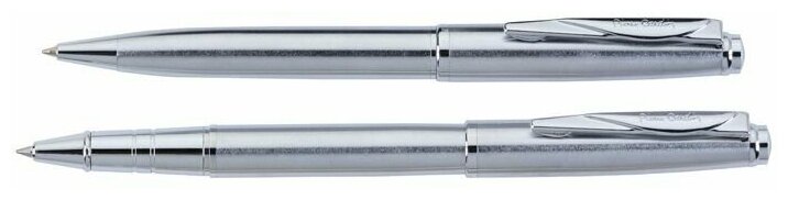Набор Pierre Cardin PEN&PEN: ручка шариковая + роллер. Цвет - серебристый. Упаковка Е.