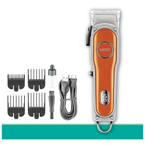 Профессиональная машинка для стрижки волос бороды и усов MARKA V0673 Подарок на День Рождения оранжевый 379000₽