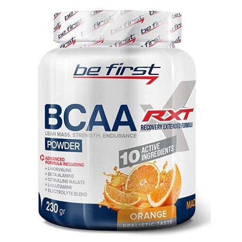 Цитрусовый микс Be First BCAA RXT Powder 230 гр (Be First) be first aakg 2 1 strong 8000 20 ампул цитрусовый микс