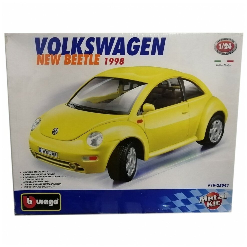 Сборная металлическая модель автомобиля Volkswagen New Beetle 1:24 Bburago 18-25041