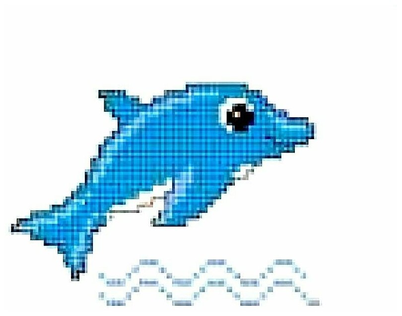 Набор для вышивания Сделано с любовью "Дельфин" 10x10 см Дельфины Детские Рыбы