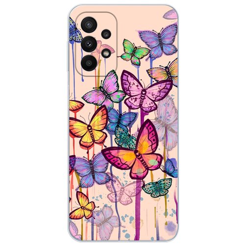 Силиконовый чехол Mcover на Samsung A73 с рисунком Бабочки разноцветные Акварелью силиконовый чехол mcover на apple iphone 14 pro с рисунком бабочки разноцветные акварелью