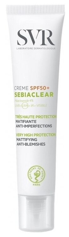 SVR Солнцезащитный матирующий крем для лица Sebiaclear Creme SPF50+ 40мл
