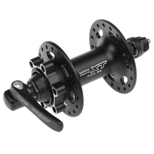 Велосипедная втулка Shimano передняя hb-m756 deore xt, 36н, под диск (6 болтов), old:100мм, ось: 108мм, черная, без уп.