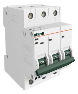 Выключатель автоматический модульный 3п D 32А 4.5кА ВА-101 DEKraft 11129DEK - фотография № 2