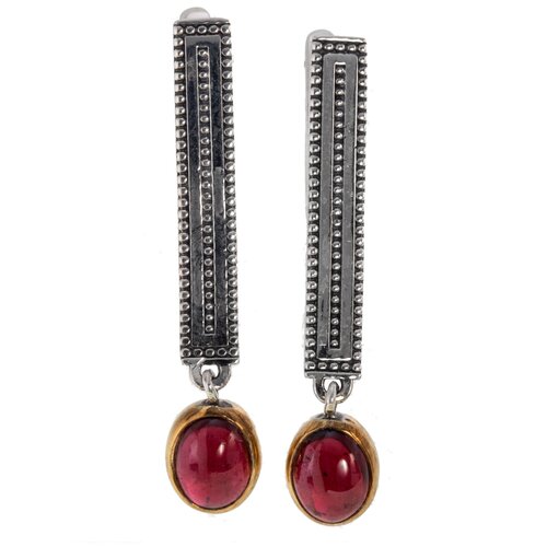 Серьги серебро, 925 проба, гранат