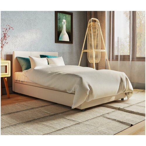 Тахта Шарм-Дизайн Классика 90 Корфу коричневый и экокожа беж