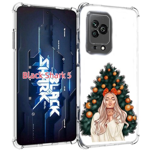 Чехол MyPads девушка-под-елкой-с-мандаринами женский для Xiaomi Black Shark 5 задняя-панель-накладка-бампер