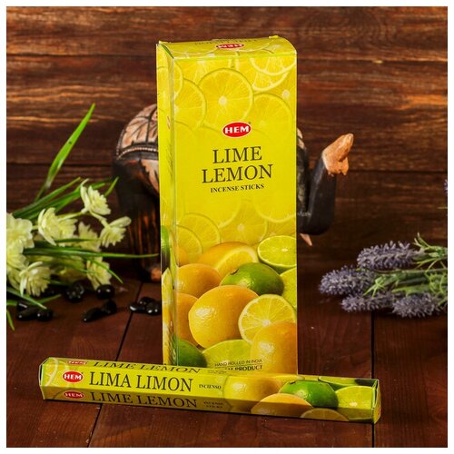 Благовония 20 палочек угольные lime lemon