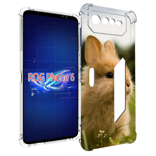 Чехол MyPads Кролик для Asus ROG Phone 6 задняя-панель-накладка-бампер