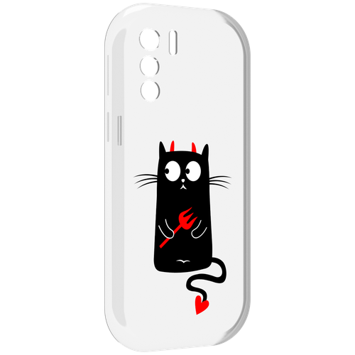 Чехол MyPads Кот демон для UleFone Note 13P задняя-панель-накладка-бампер