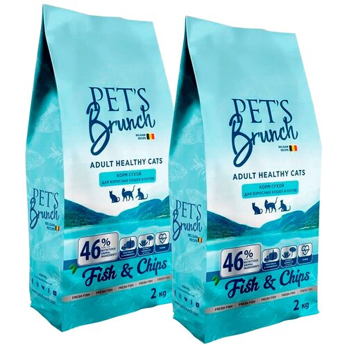PET’S BRUNCH ADULT CAT для взрослых кошек с рыбой (2 + 2 кг)
