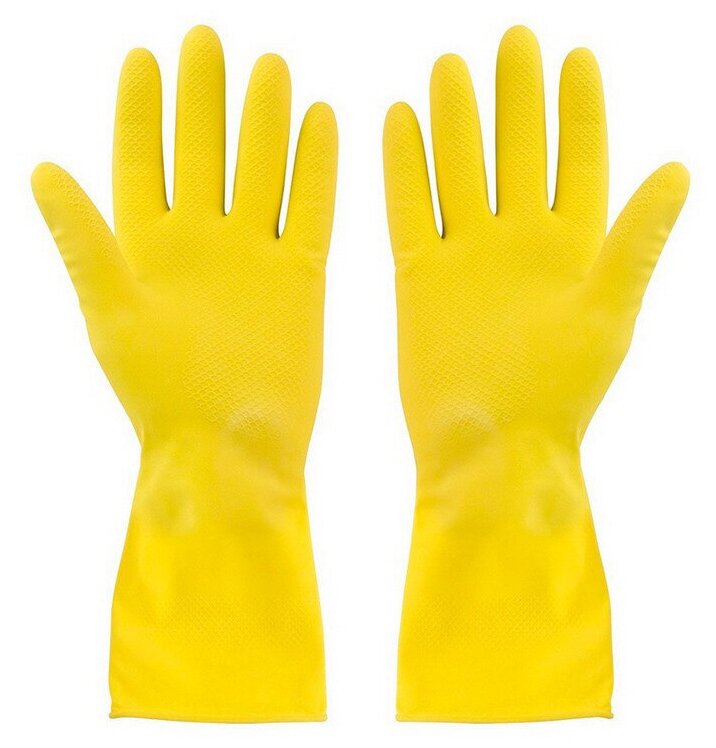 Перчатки латексные хозяйственные универсальные М (желтые) 1шт