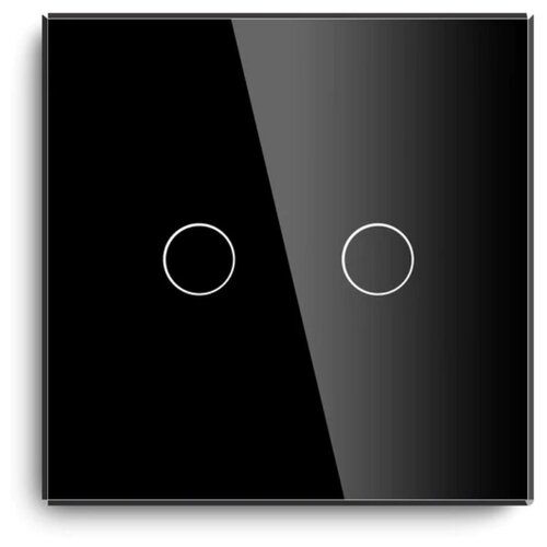 Сенсорный выключатель DiXiS Touch Wall Light Switch 2 Gang / 1 Way (86x86) Black (TS2) eu 1 2 3 4 gang 1 2 way press button black mirror light switch any point wall switch acrylic panel with led socket usb german uk