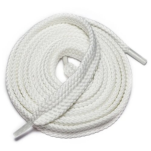 Шнурки LENKO широкие белые плоские 100 см, 15 мм