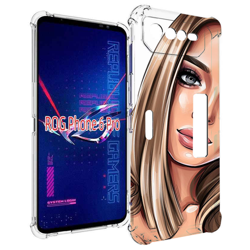 Чехол MyPads девушка-с-каре женский для Asus ROG Phone 6 Pro задняя-панель-накладка-бампер