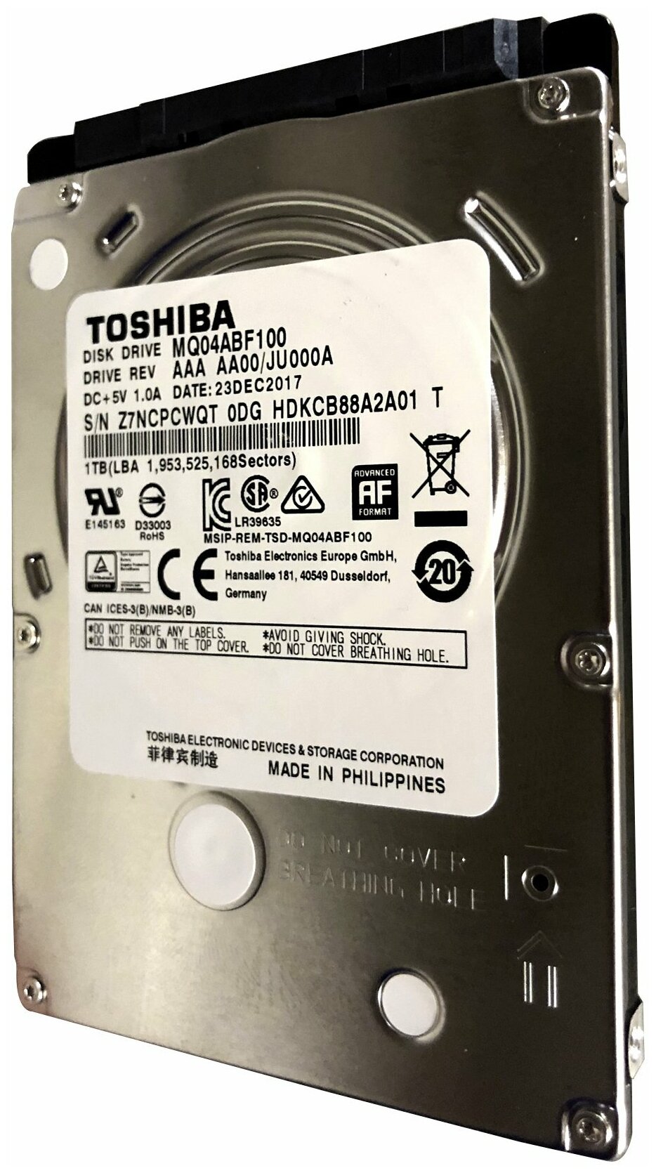 Жесткий диск Toshiba MQ04 1Tb MQ04ABF100 - фото №2