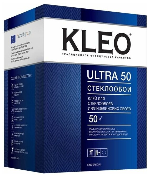 Клей KLEO Ultra для стеклообоев и флизелиновых обоев 500гр