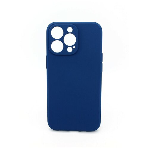 Чехол soft-touch для Apple Iphone 13 Pro, с защитой камеры и подкладкой из микрофибры, синий чехол soft touch для apple iphone 12 с защитой камеры и подкладкой из микрофибры светло синий