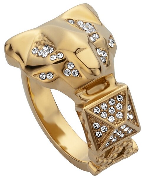 Кольцо Just Cavalli, кристалл, размер 18, золотой