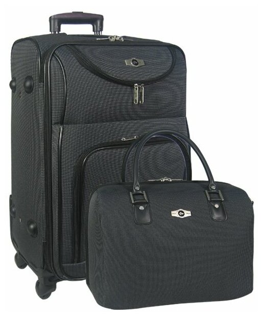 Набор: чемодан + сумочка Borgo Antico. 6088 grey 