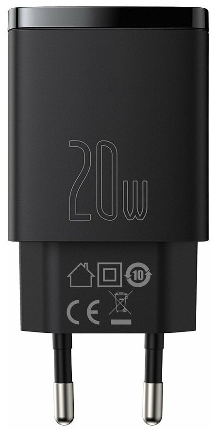 Сетевое зарядное устройство/Быстрая зарядка Baseus Compact Quick Charger U+C 20W EU Black CCXJ-B01
