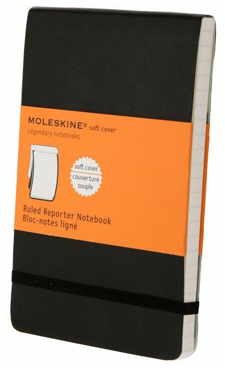 Блокнот Moleskine REPORTER SOFT Pocket 90x140мм 192стр. линейка мягкая обложка черный