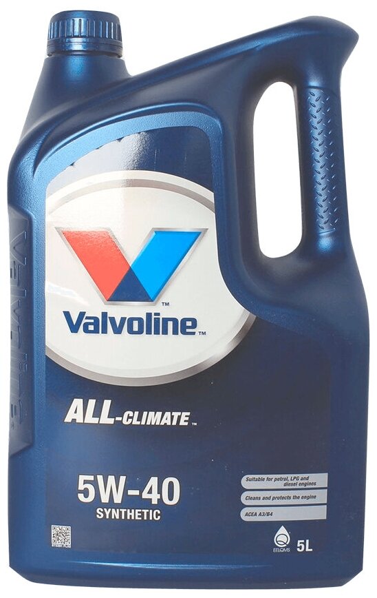 Синтетическое моторное масло VALVOLINE All-Climate 5W-40, 5 л, 5 кг, 1 шт