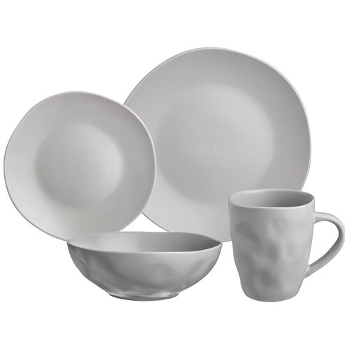 Набор посуды обеденный bronco shadow на 4 пер. 16 предметов светло-серый