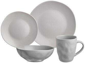 Набор посуды обеденный Shadow (светло-серый) На 4 персоны 16 предметов