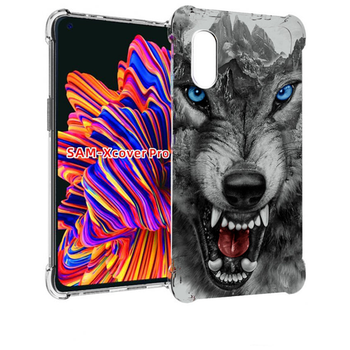 Чехол MyPads Волк-частица мужской для Samsung Galaxy Xcover Pro 1 задняя-панель-накладка-бампер