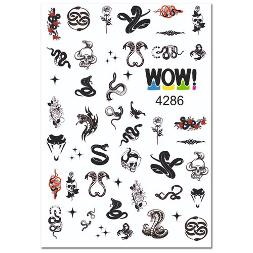 Наклейки для ногтей, слайдеры для маникюра и педикюра. Змеи , ящерицы .